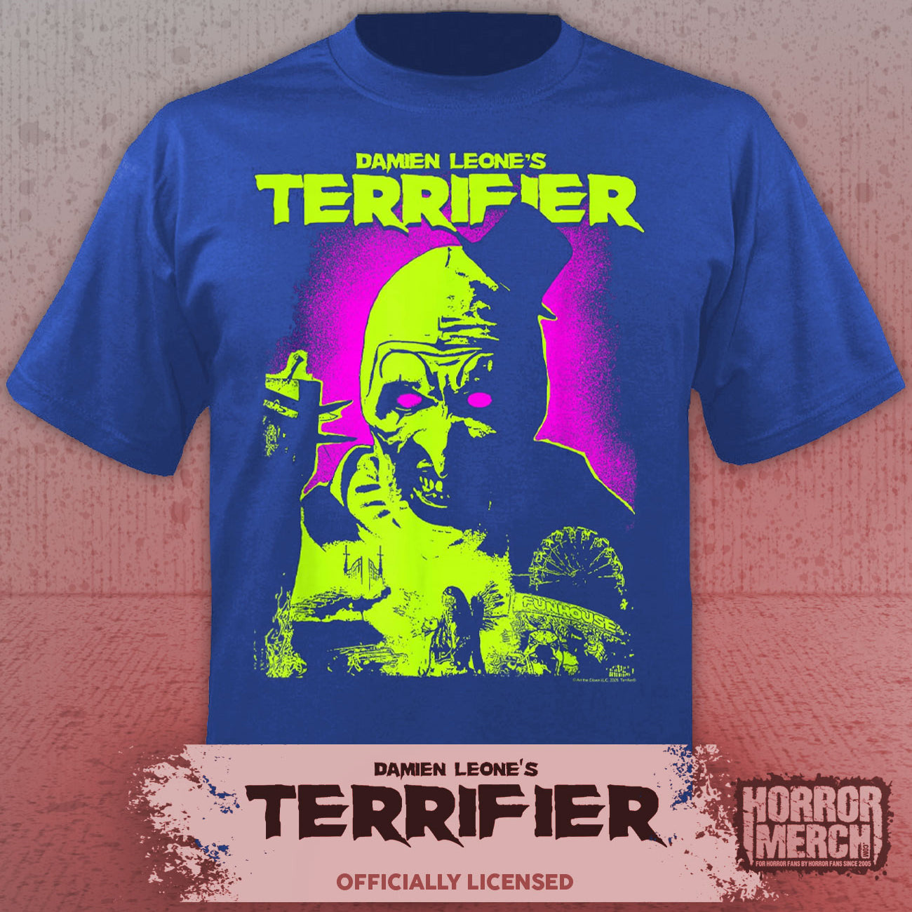 Terrifier - Neon Mens Shirt (Blue)