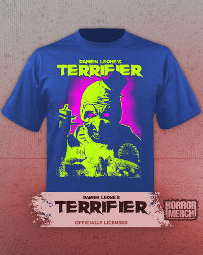 Terrifier - Neon Mens Shirt (Blue)