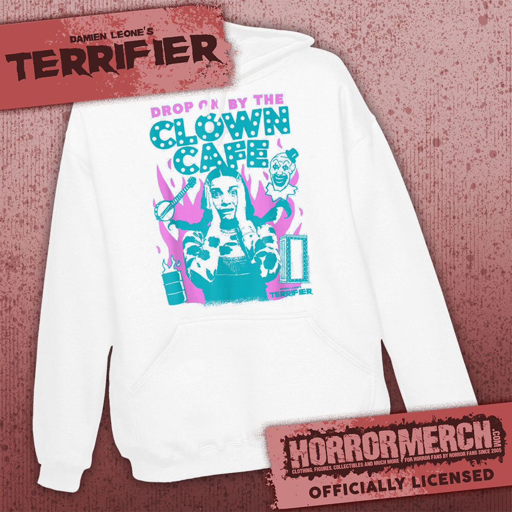 Terrifier - Clown Cafe (White) Hooded Sweatshirt