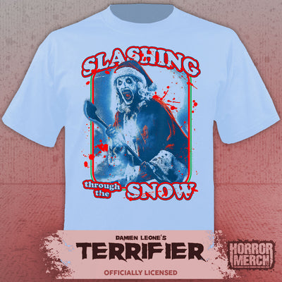 Terrifier - Slashing Through The Snow Womens Shirt (Blue)