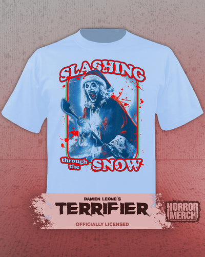Terrifier - Slashing Through The Snow Womens Shirt (Blue)
