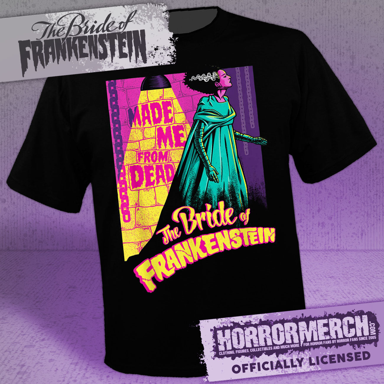 Bride Of Frankenstein - Neon (Black) Womens Shirt