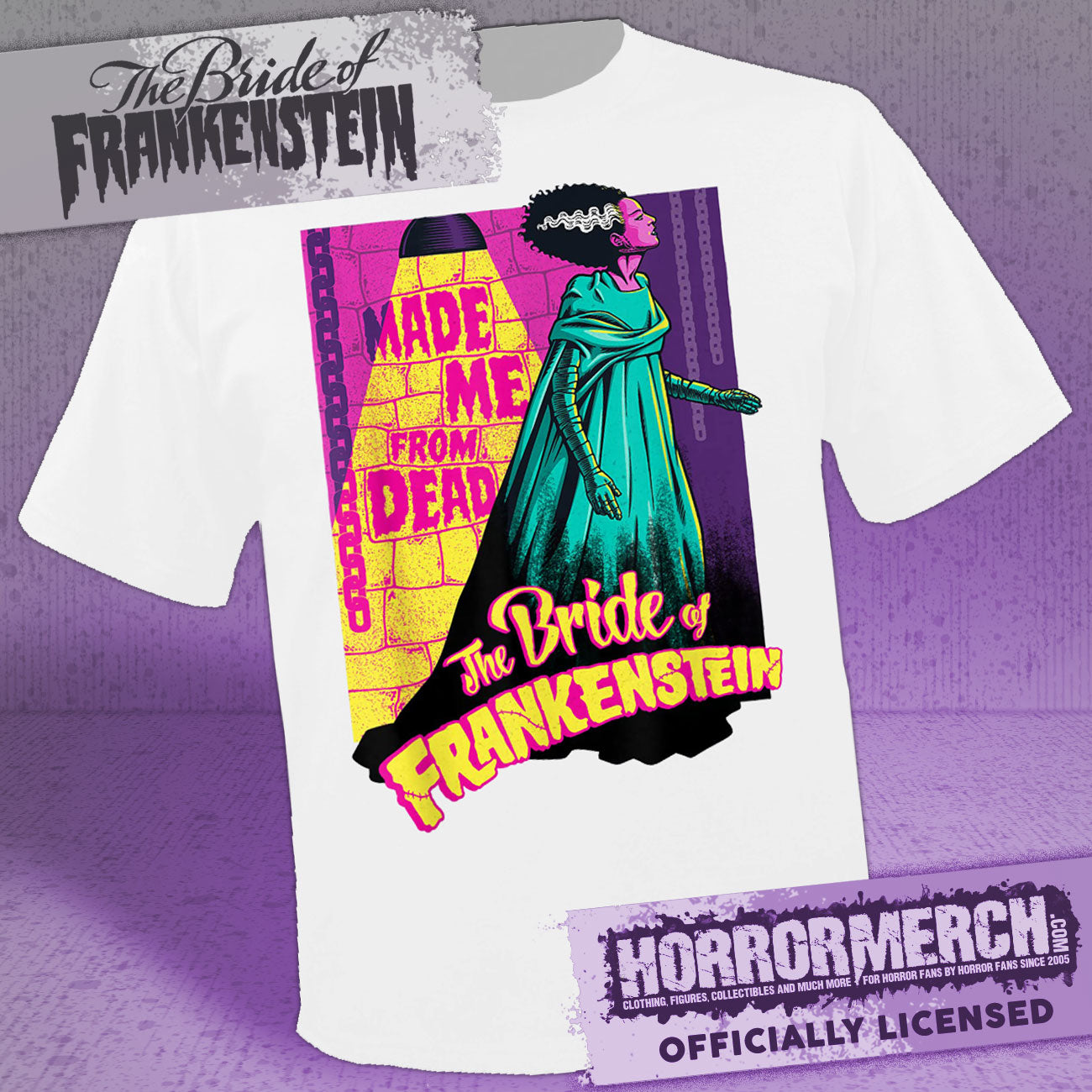 Bride Of Frankenstein - Neon (White) Womens Shirt