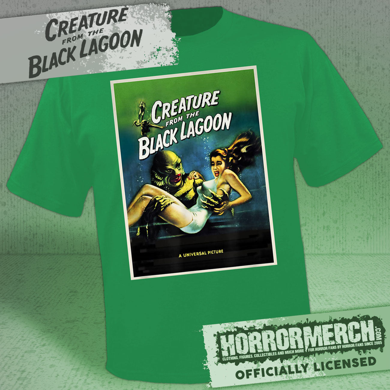 Creature From The Black Lagoon - Poster (Green) Mens Shirt