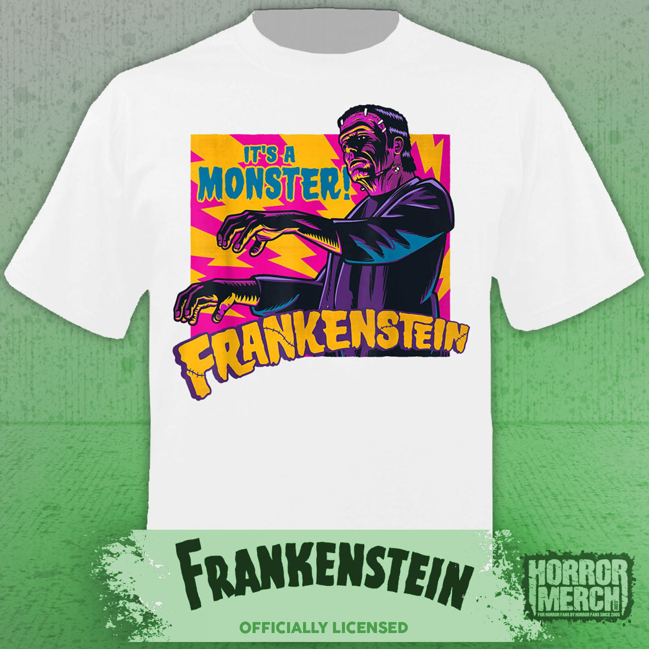 Frankenstein - Neon Womens Shirt (White)