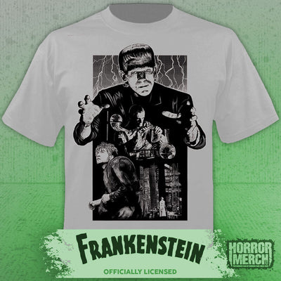 Frankenstein - Collage Mens Shirt (Gray)