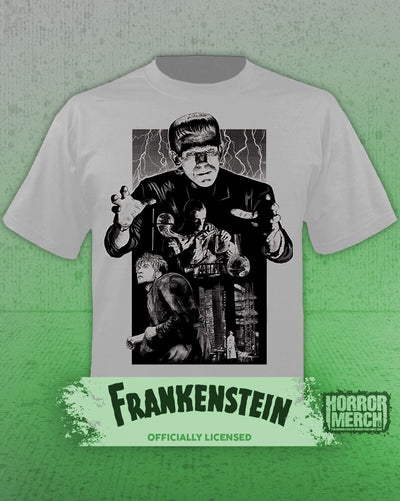Frankenstein - Collage Mens Shirt (Gray)