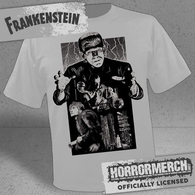 Frankenstein - Collage (Gray) Mens Shirt