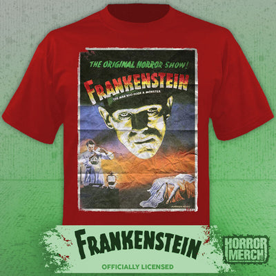 Frankenstein - Poster Mens Shirt (Red)