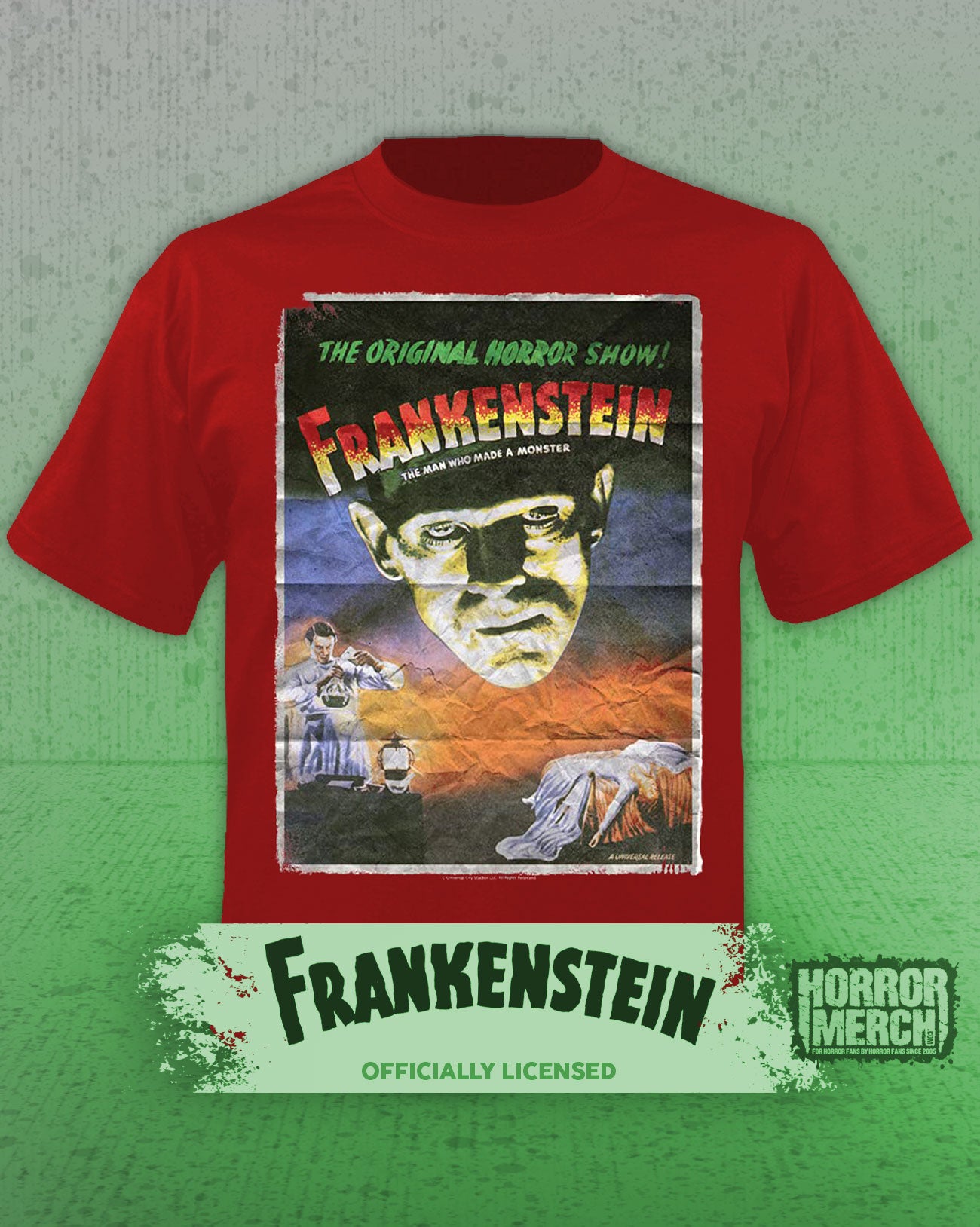 Frankenstein - Poster Mens Shirt (Red)