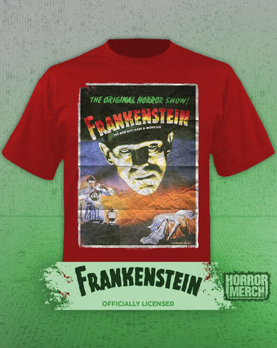Frankenstein - Poster Mens Shirt (Red)