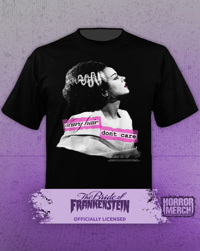 Bride Of Frankenstein - Scary Hair - Dont Care Mens Shirt