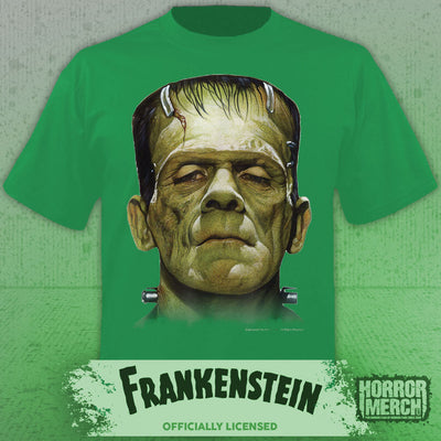 Frankenstein - Closeup Womens Shirt (Green)