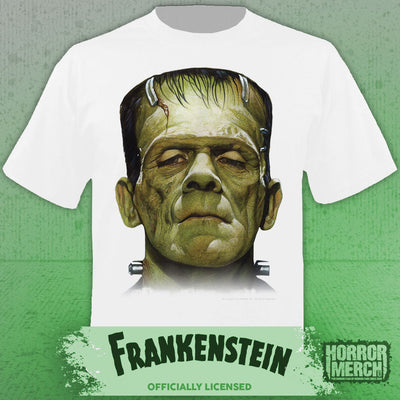 Frankenstein - Closeup Mens Shirt (White)