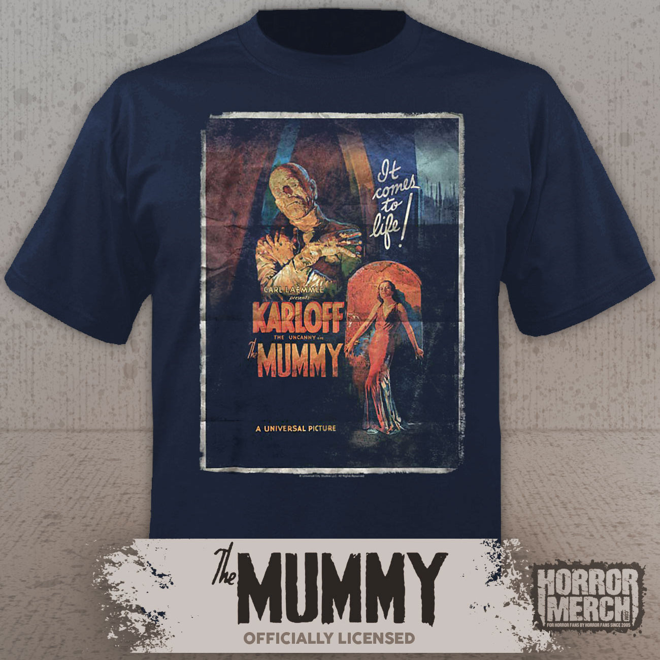 Mummy - Poster Mens Shirt (Blue)