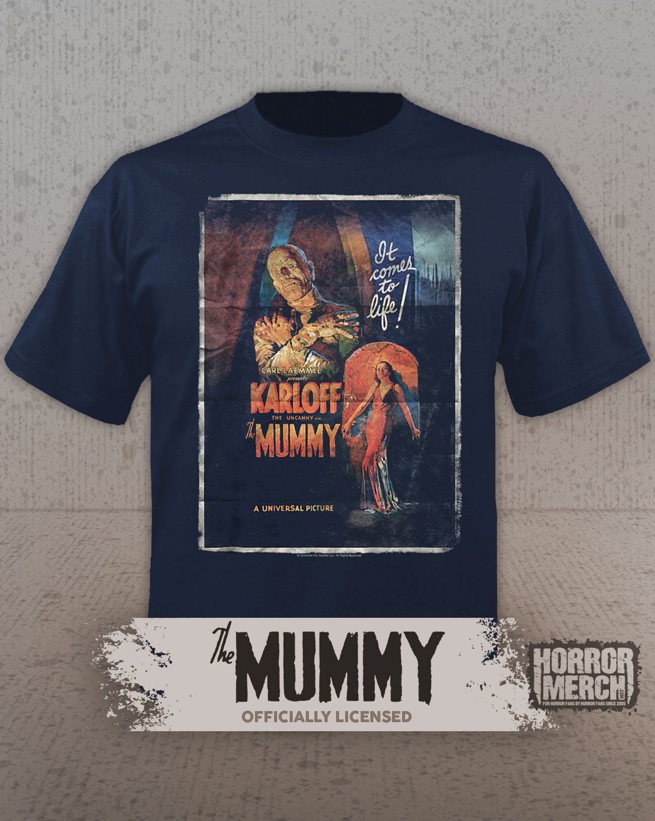 Mummy - Poster Mens Shirt (Blue)