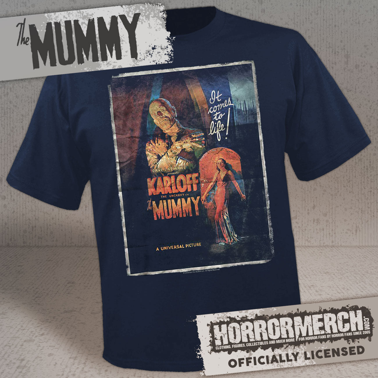 Mummy - Poster (Navy) Mens Shirt