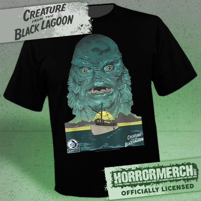Creature From The Black Lagoon - Boat (Black) Mens Shirt