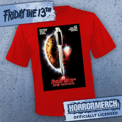 Friday The 13th - New Blood Poster (Red) Mens Shirt