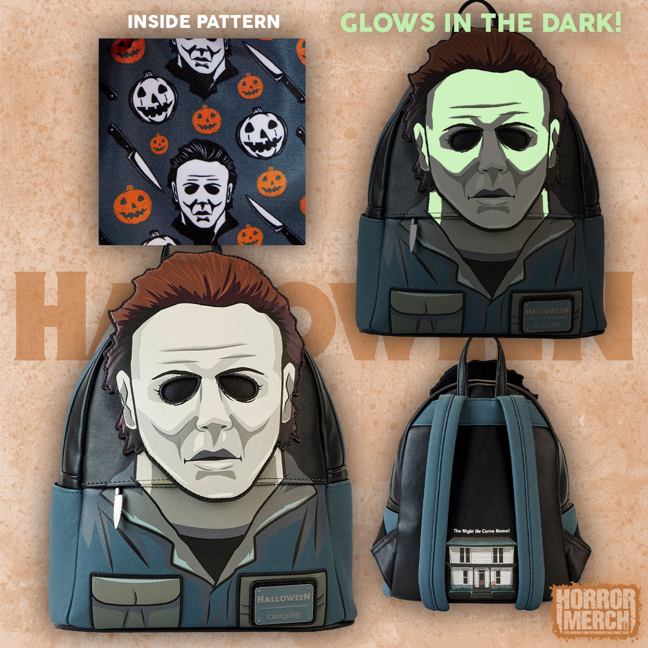 horror mini backpack HHN22 Studio Screamers Halloween - Myers Close-Up Mini-Backpack