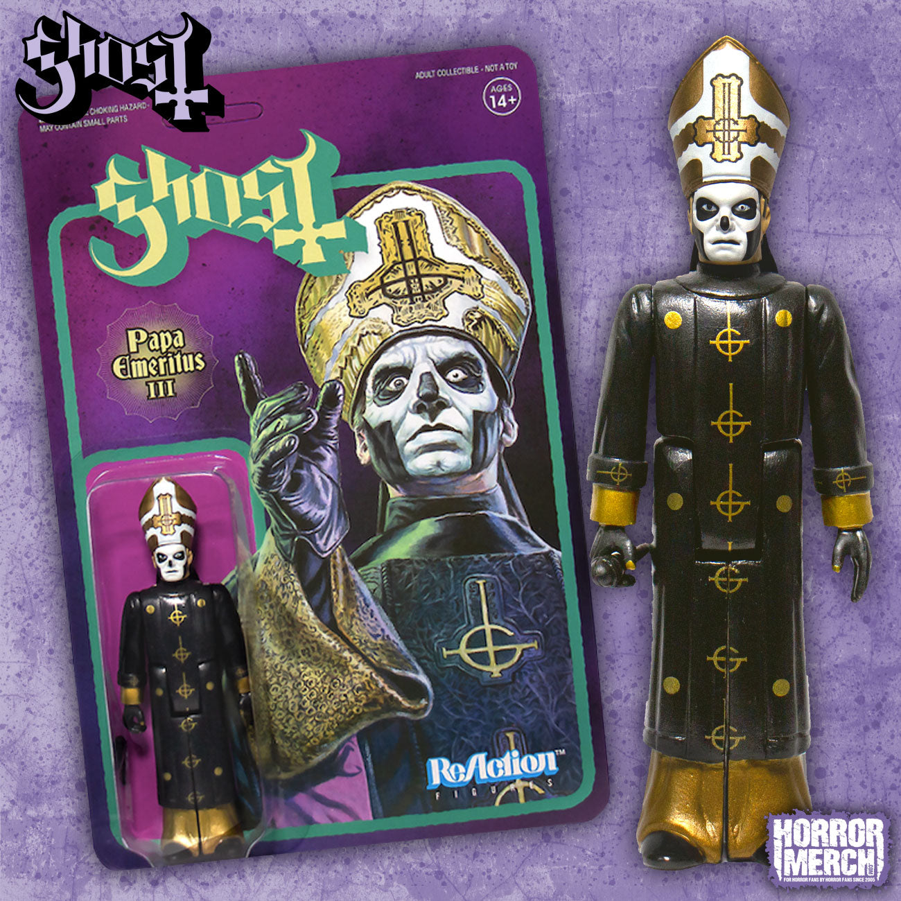 Ghost ReAction Papa Emeritus III 3.75 Action Figure Glow in the Dark Super7 Ghost ReAction Papa Emeritus III 3.75 Action Figure Glow in the Dark Super7