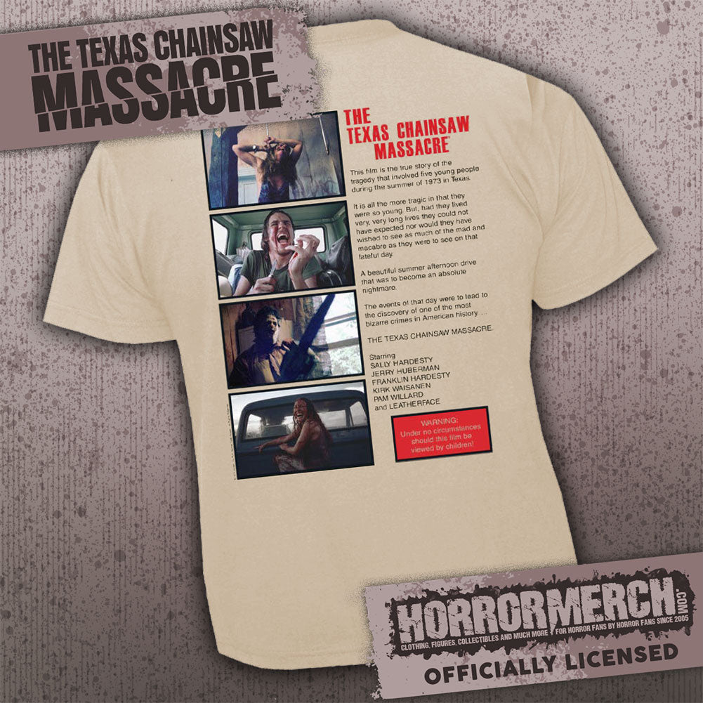 Texas Chainsaw Massacre - Poster (Tan) (Front And Back Print) [Mens Shirt]
