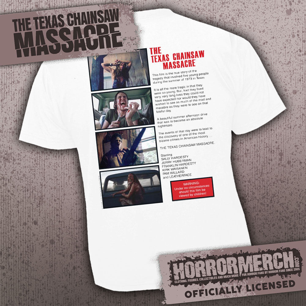 Texas Chainsaw Massacre - Poster (White) (Front And Back Print) [Mens Shirt]