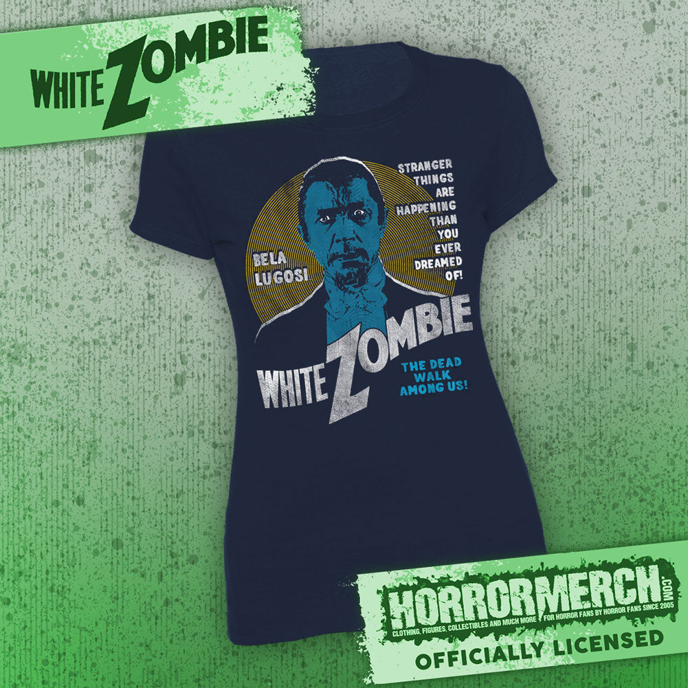 White Zombie - Dead Walk Among Us (Navy) [Womens Shirt]
