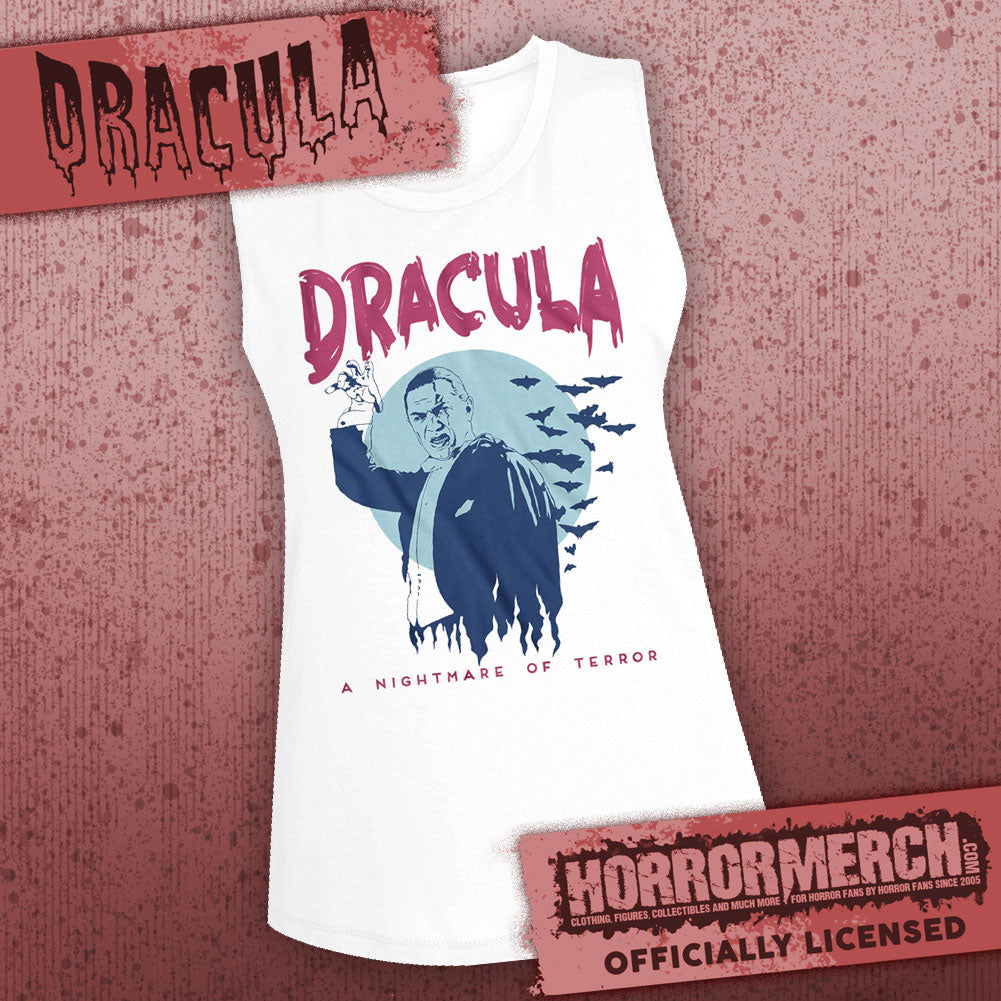 Dracula - A Nightmare Of Terror (White) [Womens High Neck Tanktop]