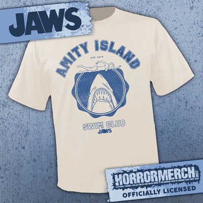 Jaws - Amity Swim Club (Cream) [Mens Shirt]