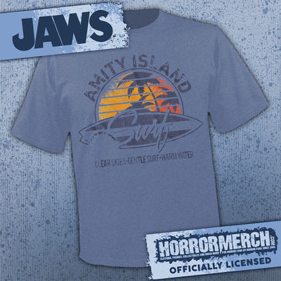 Jaws - Amity Island (Navy-Heather) [Mens Shirt]