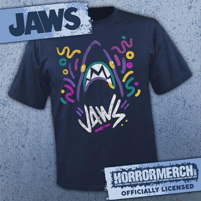 Jaws - Neon Shark (Navy) [Mens Shirt]