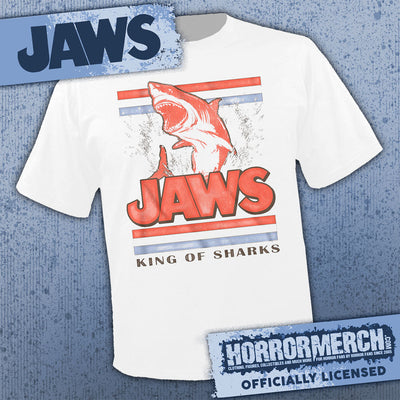 Jaws - King Of Sharks (Jump - White) [Mens Shirt]