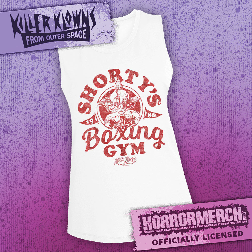 KIller Klowns From Outer Space - Shortys Boxing Gym (White) [Womens High Neck Tanktop]
