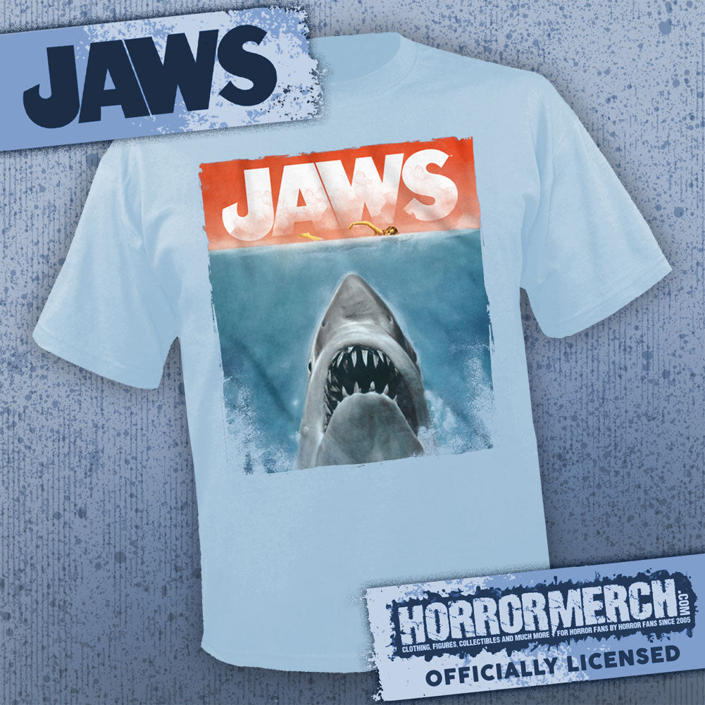 Jaws - Watercolor Poster (Blue) [Mens Shirt]