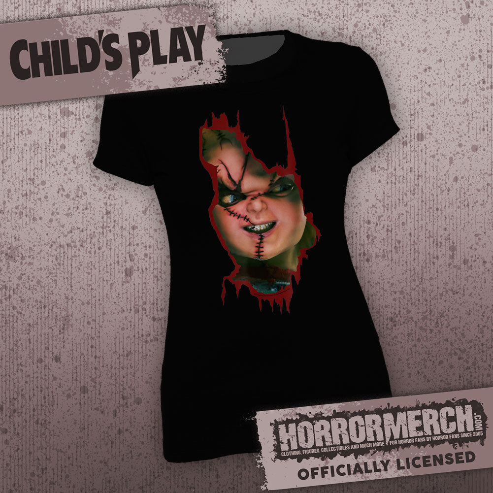 Childs Play - Heres Chucky (Black) [Womens Shirt]