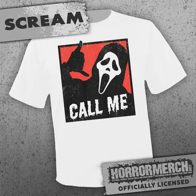 Scream - Call Me (Cartoon - White) [Mens Shirt]