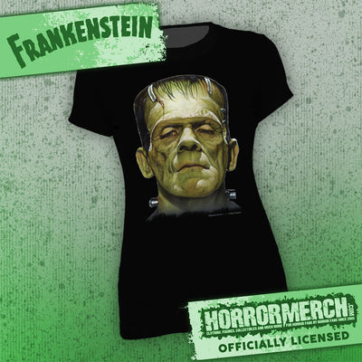 Frankenstein - Closeup (Black) [Womens Shirt]