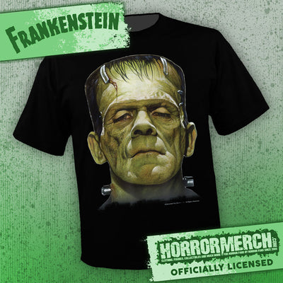 Frankenstein - Closeup (Black) [Mens Shirt]