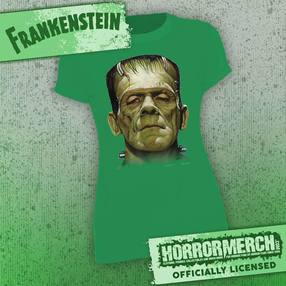Frankenstein - Closeup (Green) [Womens Shirt]