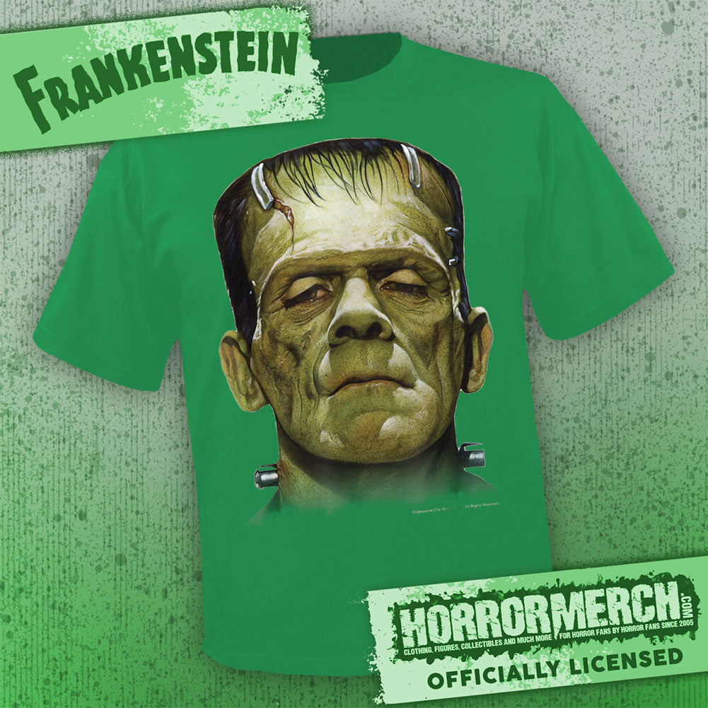 Frankenstein - Closeup (Green) [Mens Shirt]