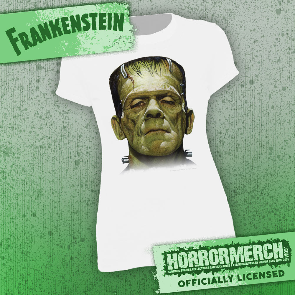 Frankenstein - Closeup (White) [Womens Shirt]