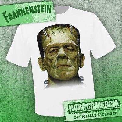 Frankenstein - Closeup (White) [Mens Shirt]