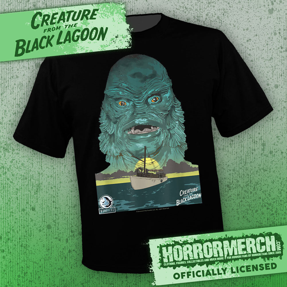 Creature From The Black Lagoon - Boat (Black) [Mens Shirt]