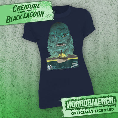 Creature From The Black Lagoon - Boat (Navy) [Womens Shirt]